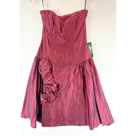 Y2K Jessica McClintock Womens 4 Purple Strapless Above Knee Party Homecoming - Picture 1 of 11